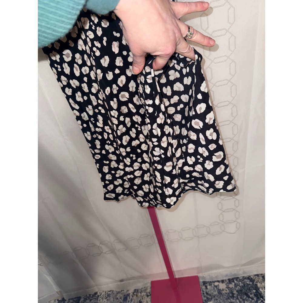 Free People‎ Leopard Print Midi Slip Skirt Black Tan Neutral Womens - Picture 3 of 7